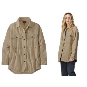 Patagonia Women's Heavyweight Fjord Flannel Overshirt - Natural (NAT)