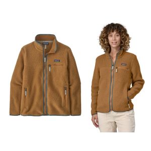Patagonia Womens Retro Pile Jacket-Nest Brown w/Nouveau Green (NTGN)