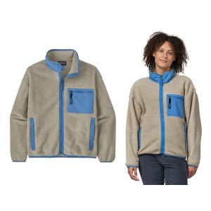 Patagonia Womens Synchilla Jacket-Oatmeal Heather w/Blue Bird (OLBI)