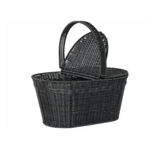 Rosy Basket Black Polyrattan D37 H23 - Svampekurv